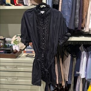 Juliet Dunn Black Ruffled Dress